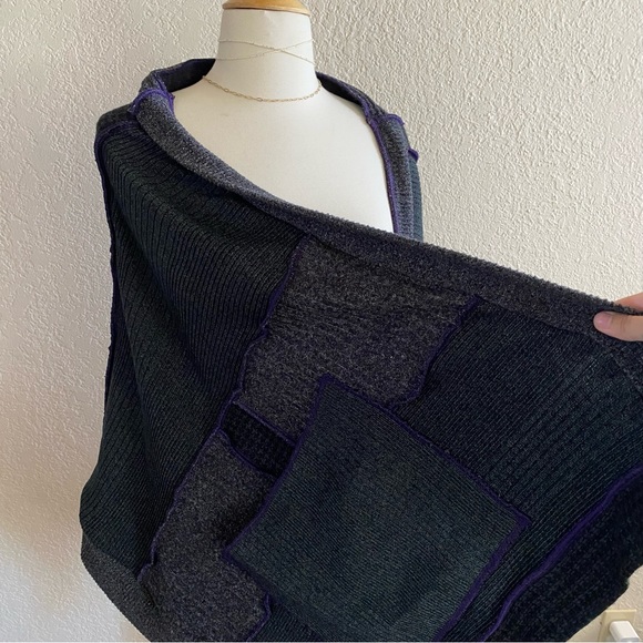 Up-cycled Sweater  Patchwork Wrap /Shawl - Picture 10 of 14